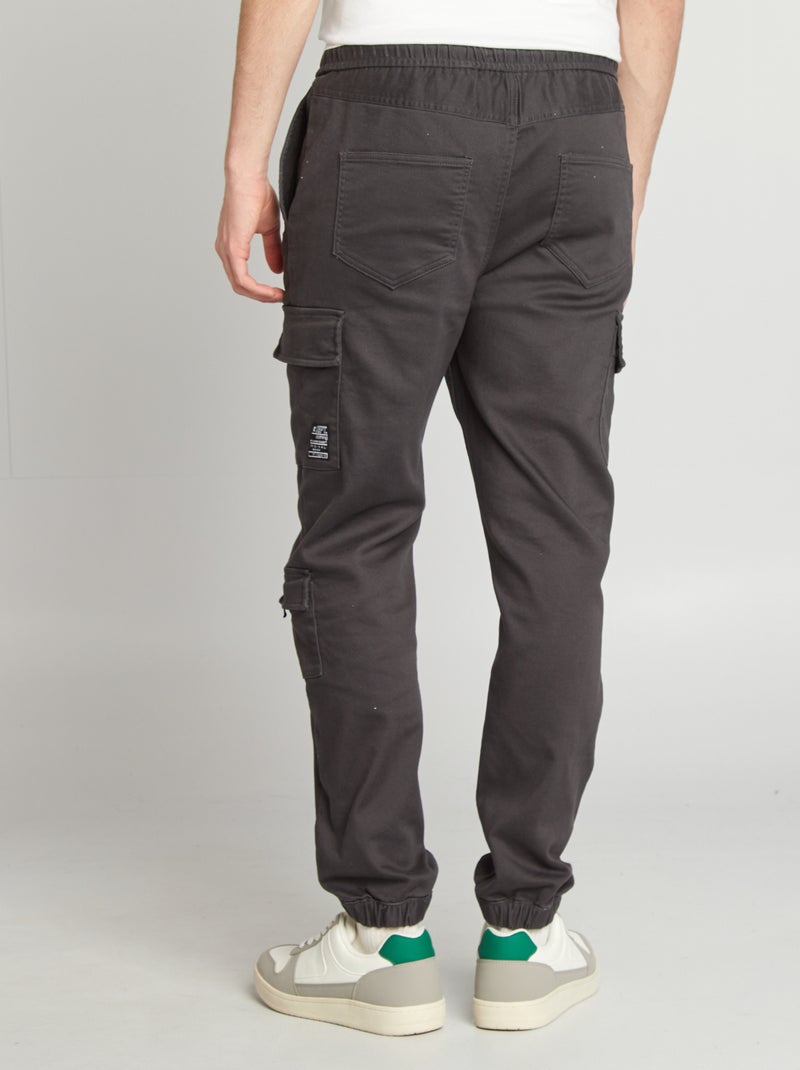 Pantalon esprit 'jogger' multipoches Noir - Kiabi