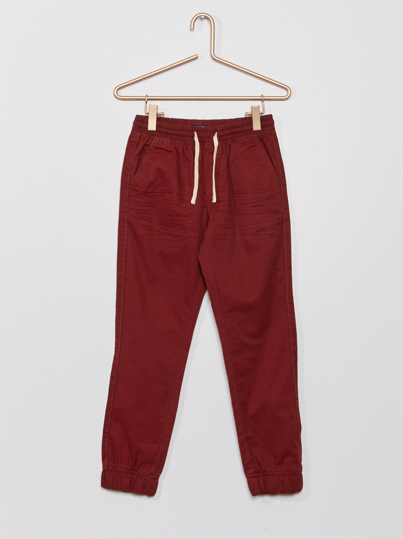 Pantalon esprit 'jogger' Rouge - Kiabi