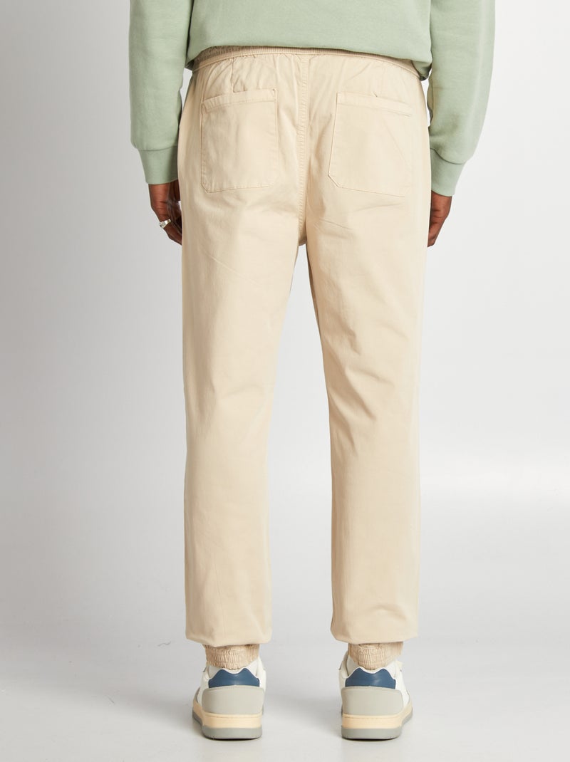 Pantalon esprit 'jogger' Sable - Kiabi