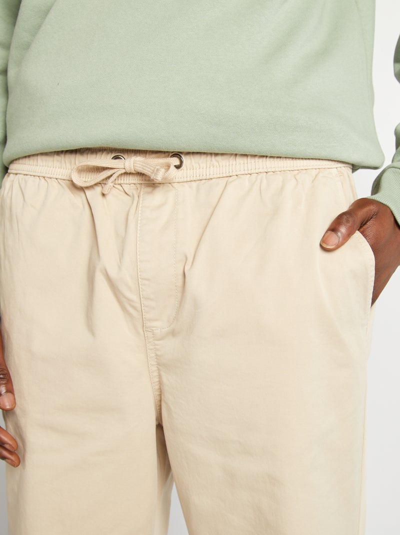 Pantalon esprit 'jogger' Sable - Kiabi
