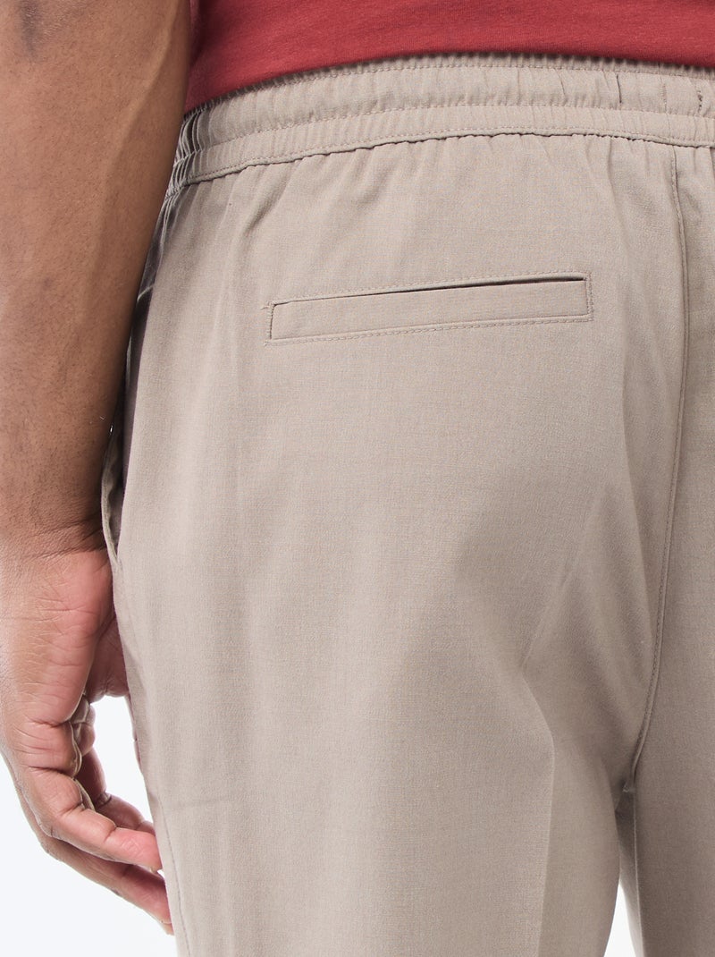 Pantalon esprit 'jogger' uni Beige - Kiabi