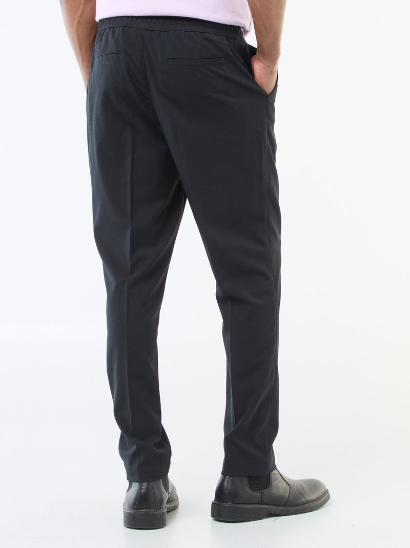 Pantalon esprit 'jogger' uni Noir - Kiabi