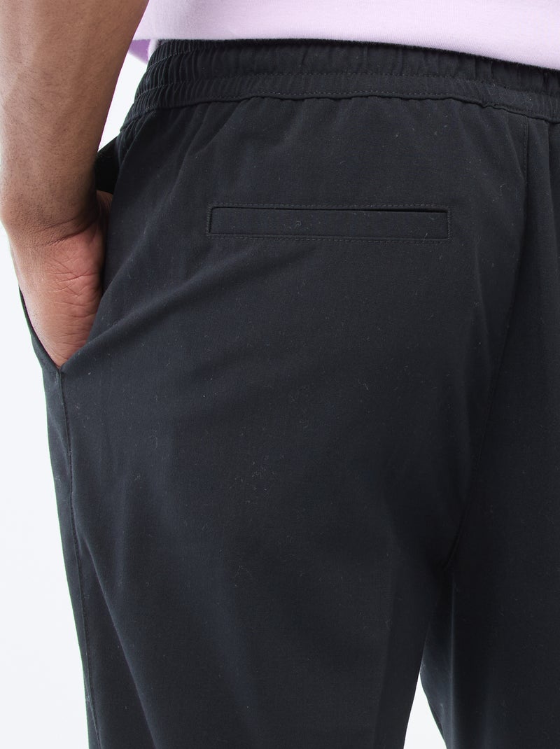 Pantalon esprit 'jogger' uni Noir - Kiabi