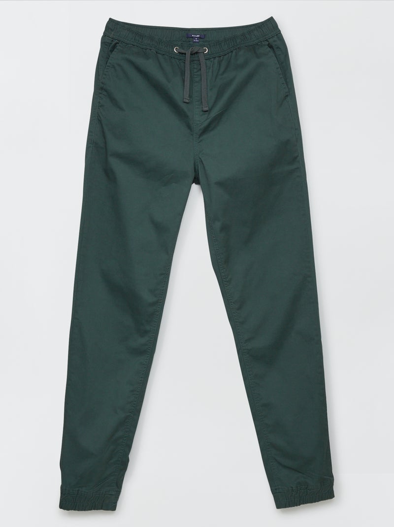 Pantalon esprit 'jogger' Vert foncé - Kiabi