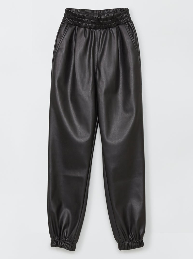 Pantalon esprit jogging noir - Kiabi