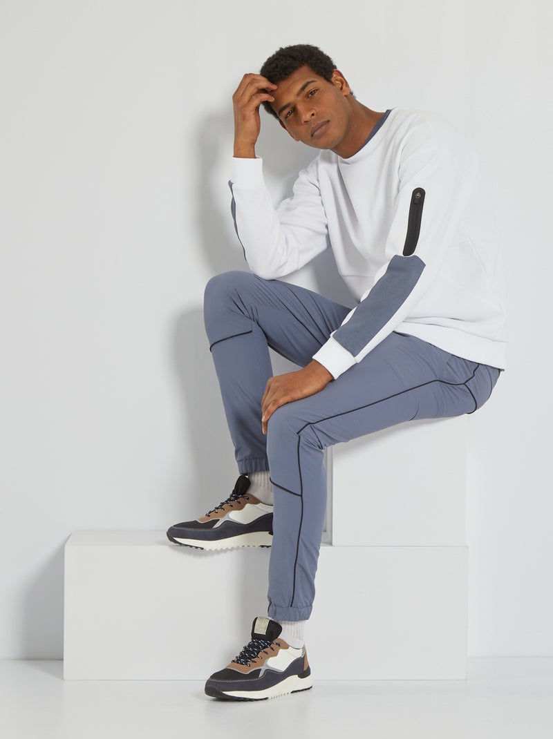 Pantalon esprit sport gris bleu - Kiabi