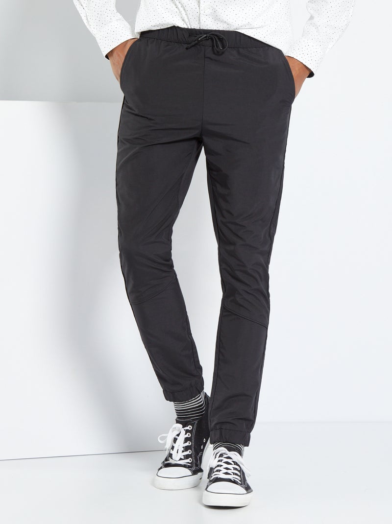 Pantalon esprit sport noir - Kiabi