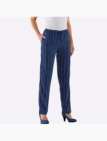 Pantalon estival avec ceinture élastique et poches devant - taille standard - moda vilona