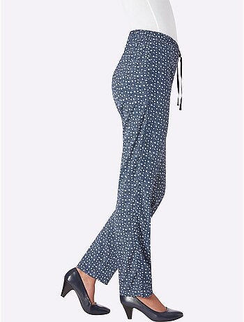 Pantalon estival avec ceinture élastique et poches devant - Taille standard - Moda Vilona