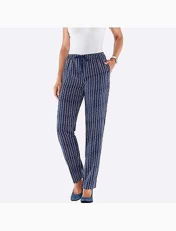 Pantalon estival avec ceinture élastique et poches devant - taille standard - moda vilona