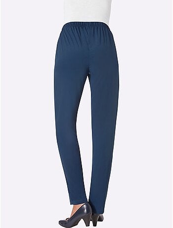 Pantalon estival à motifs à ceinture élastique et poches - taille courte - moda vilona