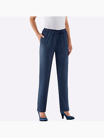 Pantalon estival avec ceinture élastique et poches devant - taille standard - moda vilona