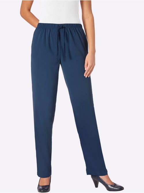 Pantalon estival avec ceinture élastique et poches devant - Taille standard - Moda Vilona - Kiabi