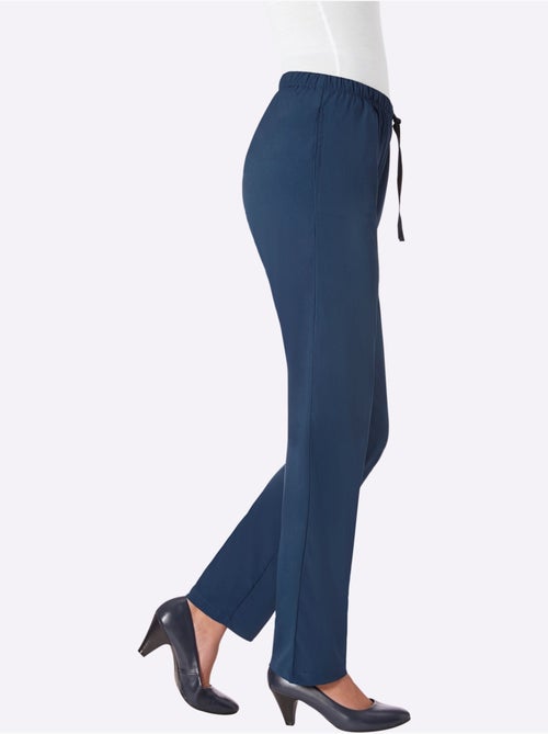 Pantalon estival avec ceinture élastique et poches devant - Taille standard - Moda Vilona - Kiabi