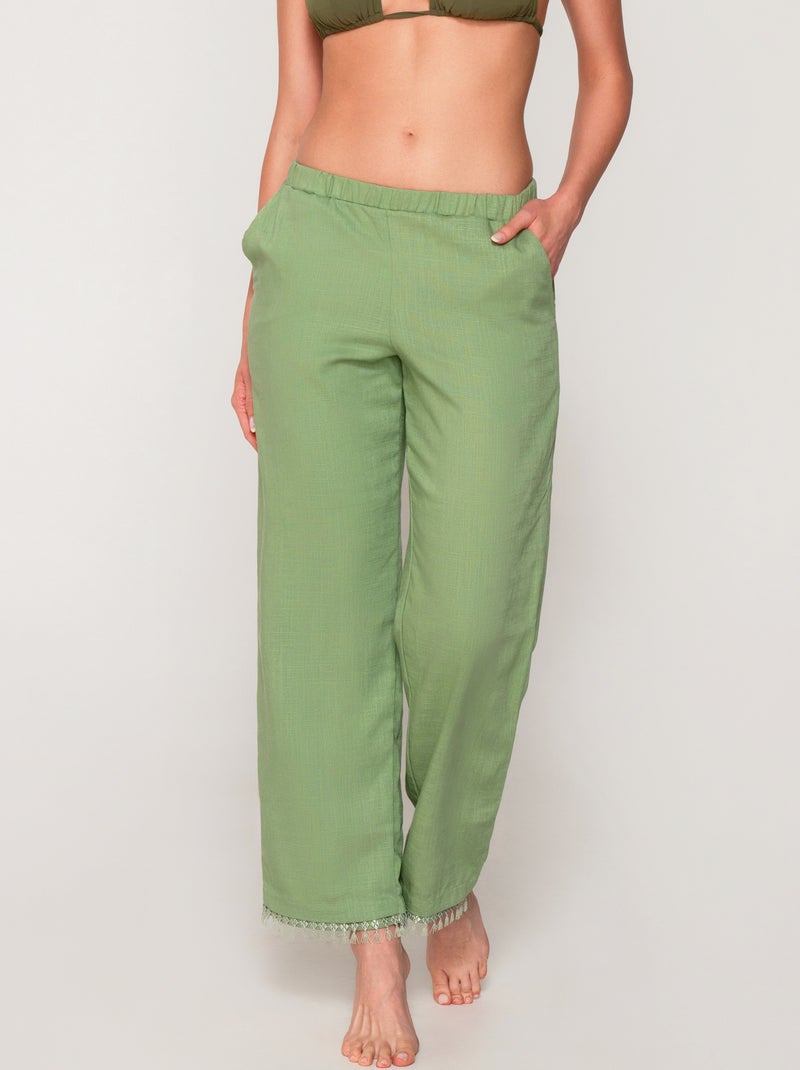 Pantalon estival SAGE Vert - Kiabi