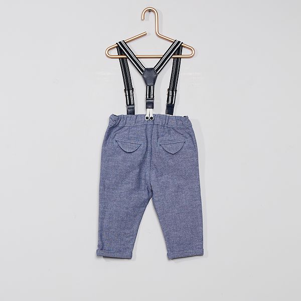 Pantalon Et Bretelles Eco Concu Bebe Garcon Bleu Kiabi 15 00