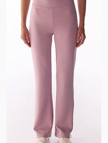 Pantalon évasé à détail au bas de jambe, toucher soyeux penti