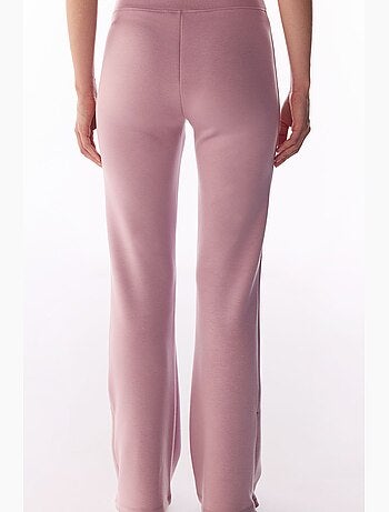 Pantalon évasé à détail au bas de jambe, toucher soyeux penti