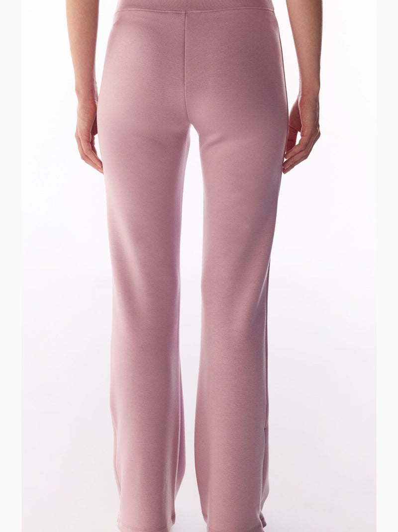 Pantalon évasé à détail au bas de jambe, toucher soyeux penti Mauve - Kiabi