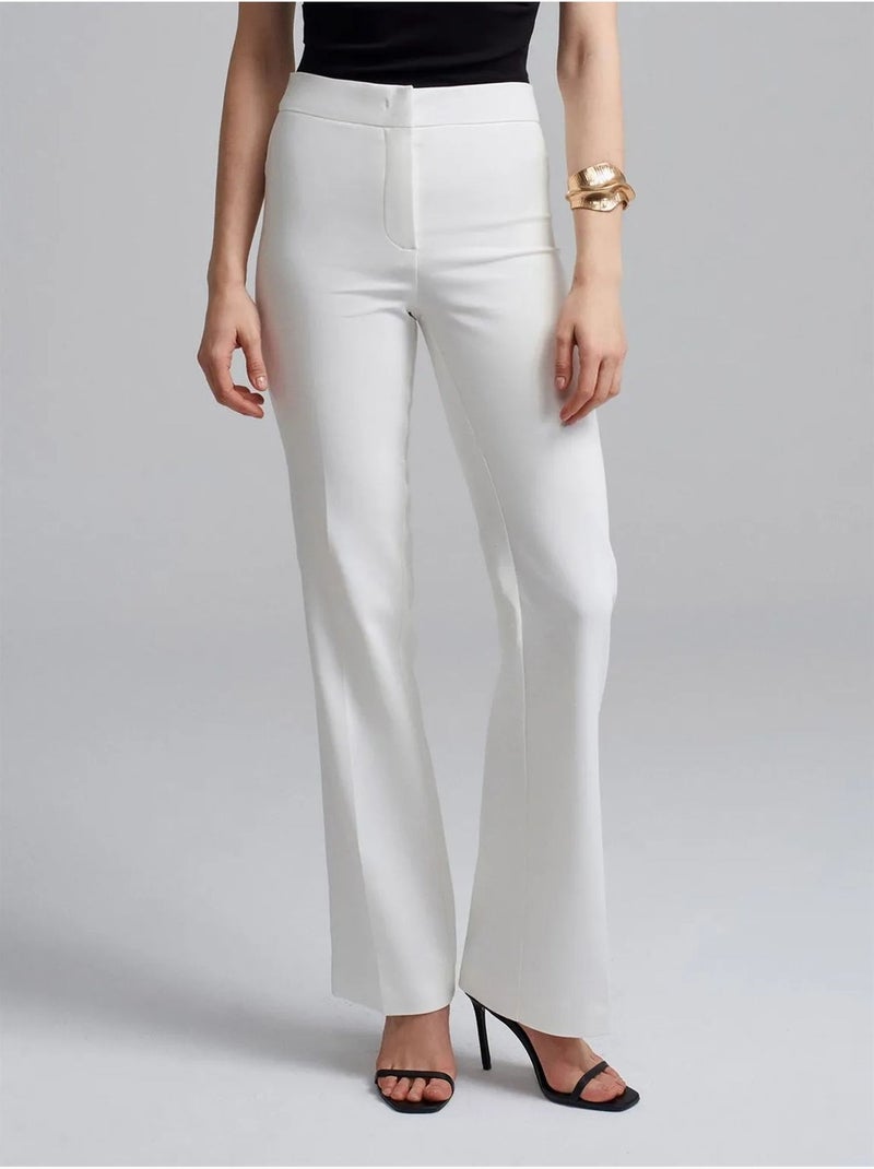 Pantalon évasé à taille haute dilvin Blanc - Kiabi