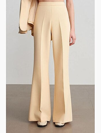Pantalon évasé à taille haute et plis dilvin