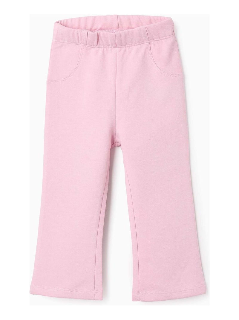 Pantalon Évasé en Coton Rose - Kiabi