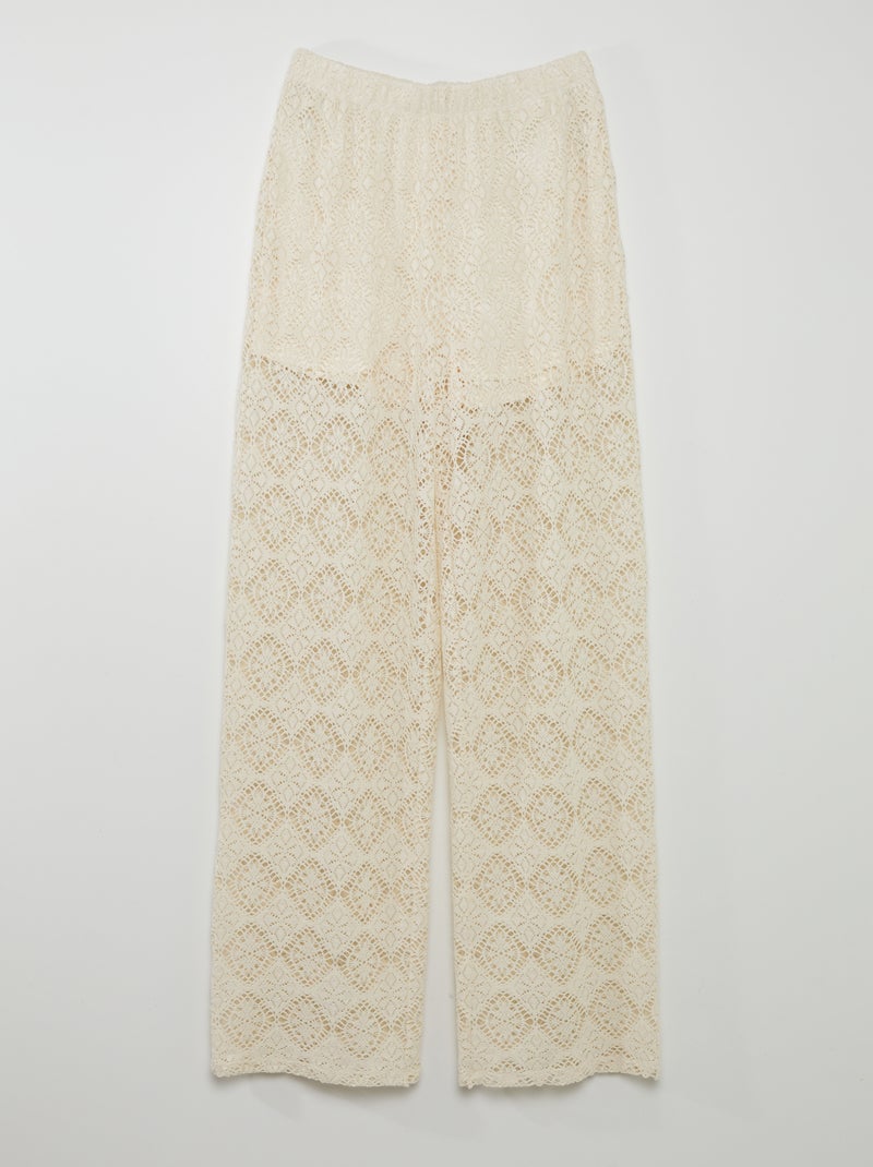 Pantalon évasé en crochet - JDY Tall Beige - Kiabi