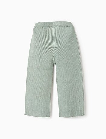 Pantalon évasé en maille côtelée