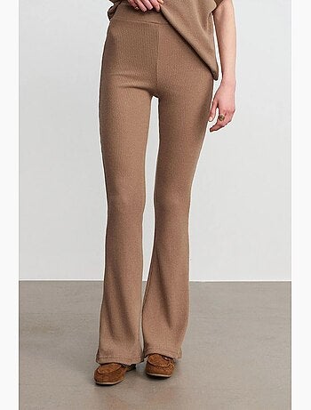 Pantalon évasé en maille, taille haute dilvin
