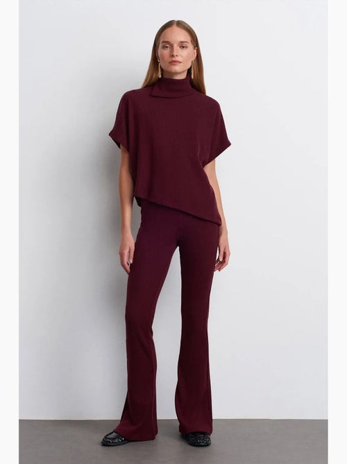 Pantalon évasé en maille, taille haute dilvin - Kiabi Pantalon évasé en maille, taille haute dilvin - Kiabi