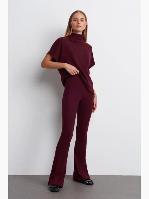 Pantalon évasé en maille, taille haute dilvin - Kiabi Pantalon évasé en maille, taille haute dilvin - Kiabi