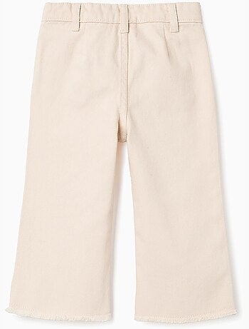 Pantalon évasé en sergé avec broderie