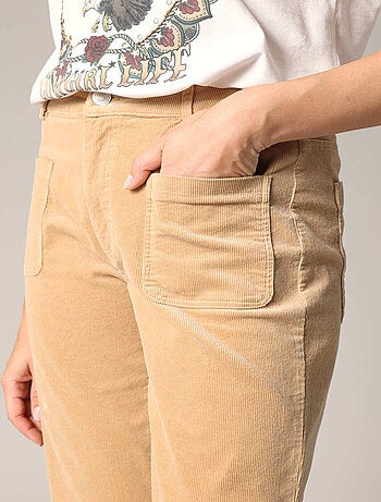 Pantalon évasé en velours côtelé 'Deeluxe'