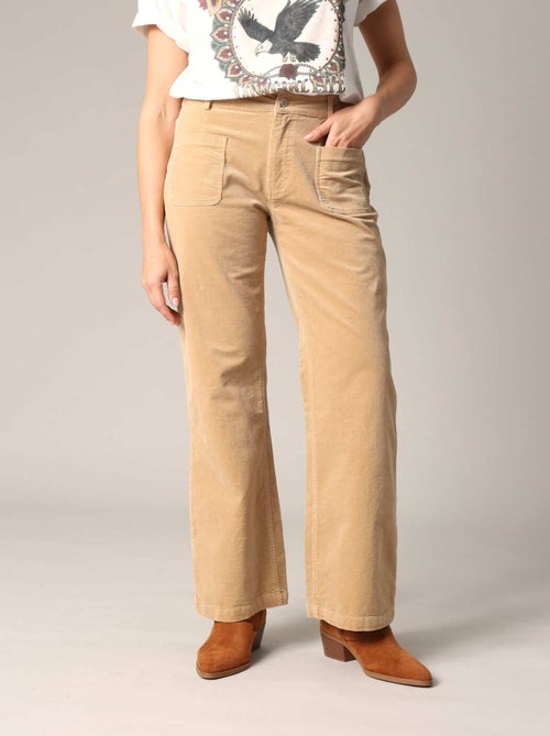 Pantalon évasé en velours côtelé 'Deeluxe' - Kiabi