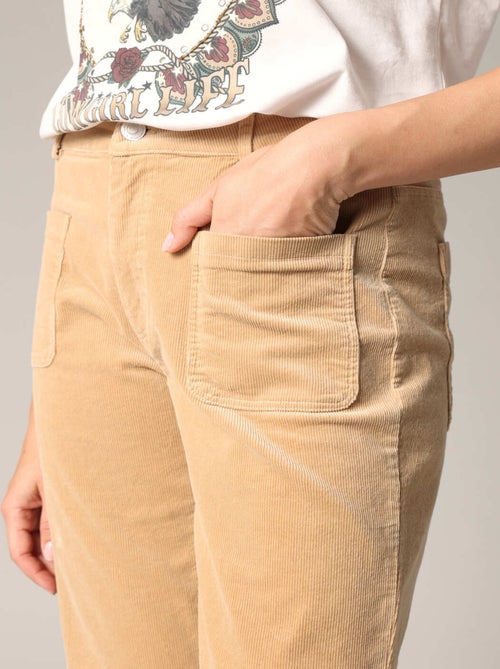 Pantalon évasé en velours côtelé 'Deeluxe' - Kiabi