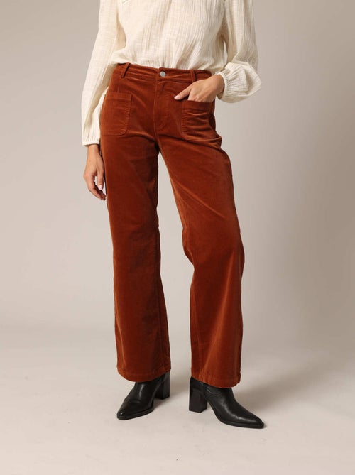 Pantalon évasé en velours côtelé 'Deeluxe' - Kiabi