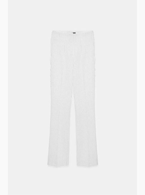 Pantalon évasé rayé à taille haute et plis dilvin - Kiabi
