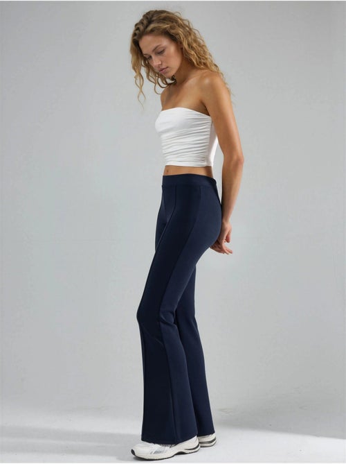 Pantalon évasé taille haute avec ceinture élastique busem - Kiabi