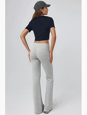 Pantalon évasé taille haute avec ceinture élastique busem