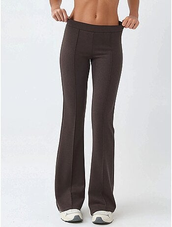 Pantalon évasé taille haute avec ceinture élastique busem