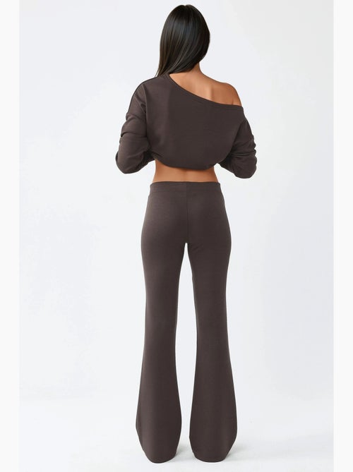 Pantalon évasé taille haute avec ceinture élastique busem - Kiabi