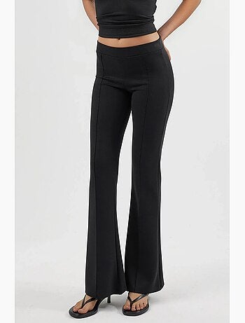 Pantalon évasé taille haute avec ceinture élastique busem