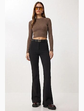 Pantalon évasé taille haute avec ceinture istanbul