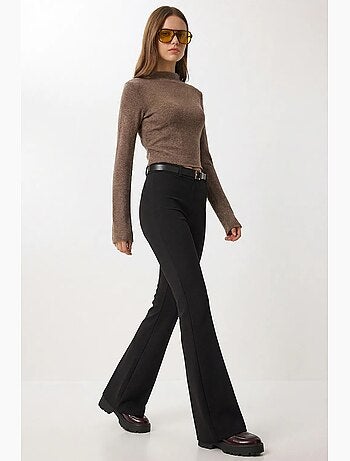 Pantalon évasé taille haute avec ceinture istanbul