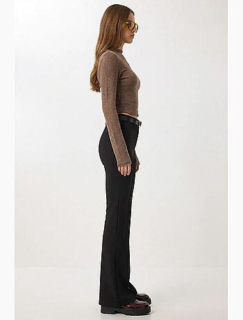 Pantalon évasé taille haute avec ceinture istanbul