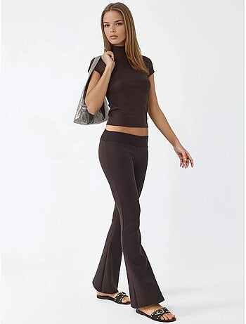 Pantalon évasé taille haute avec élastique busem