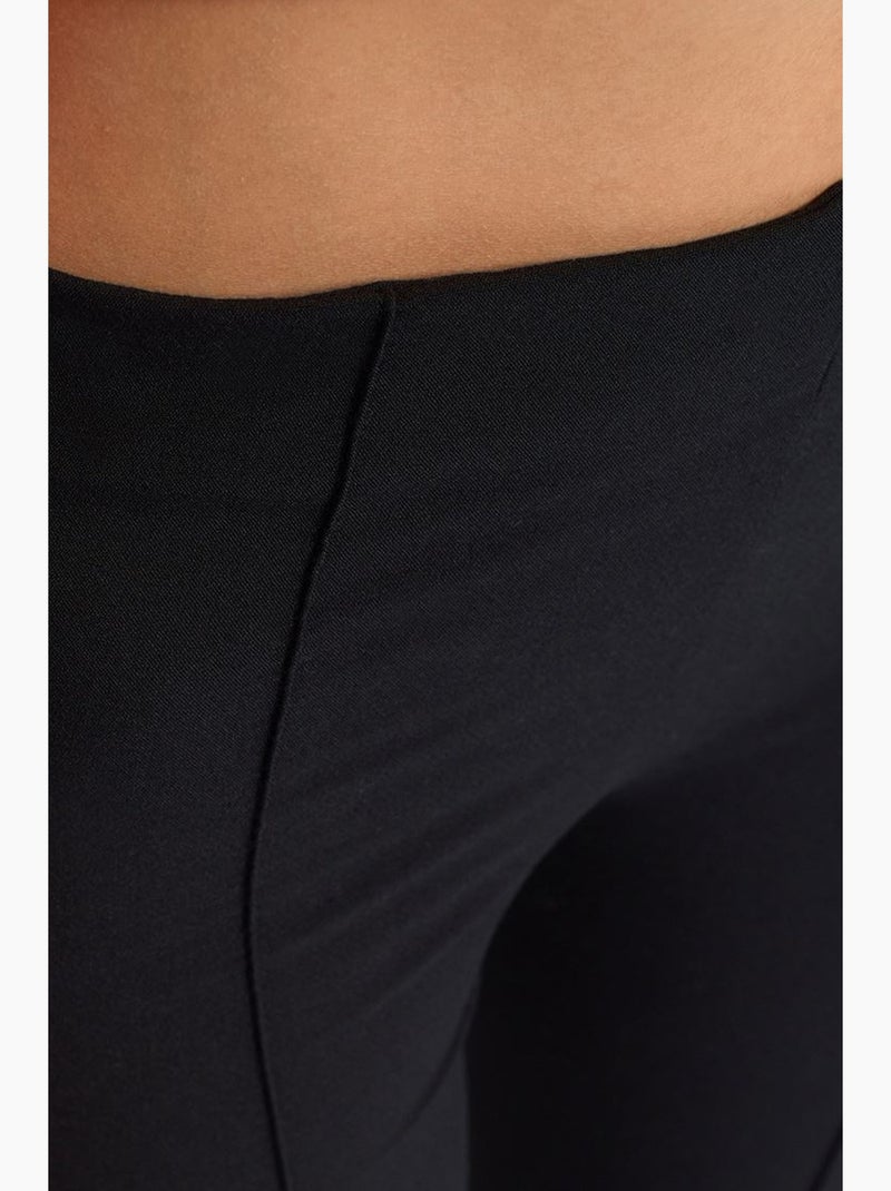 Pantalon évasé taille haute avec fente dilvin Noir - Kiabi