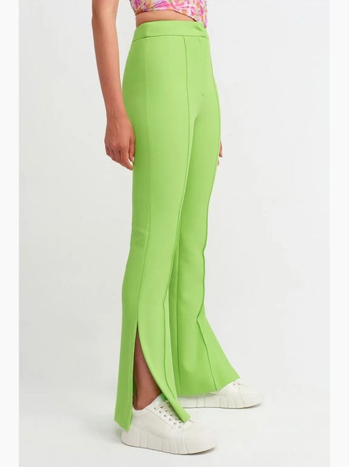 Pantalon évasé taille haute avec fente dilvin - Kiabi