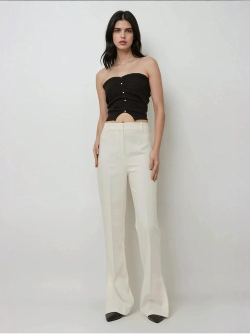 Pantalon évasé taille haute de qualité supérieure - Kiabi