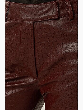Pantalon évasé taille haute en simili cuir hiccup